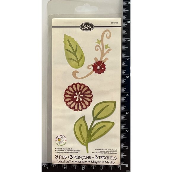 HTF Sizzix 557095 Floral Botanical SET Die CUTTER Embellishment BY SCRAPPY CAT - Picture 1 of 4